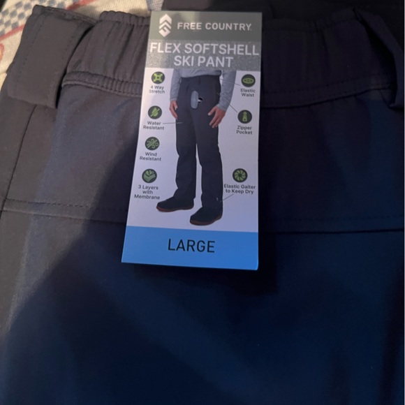 Men’s free country, gray color ski pants soft shell size large - Picture 1 of 5